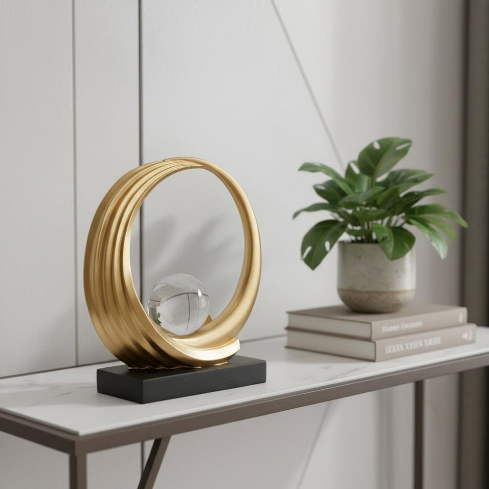 Gold Sphere Sculpture - 11