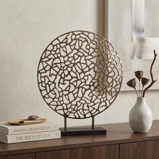 Sea Coral Sculpture - Bronze and Black Coral Statue