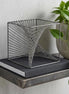 Square Metal Cube - 8" Silver Cube Sculpture