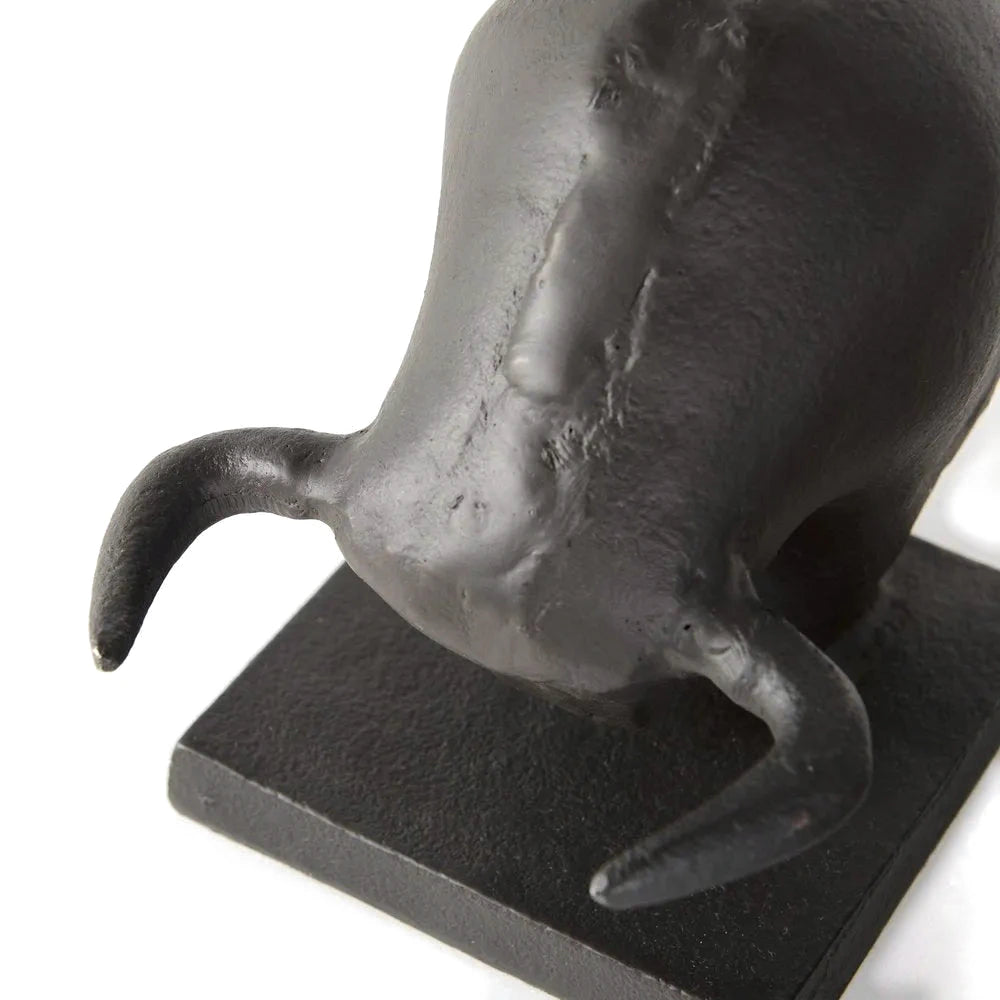 bull bookend head from above