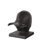 bull bookend metal head