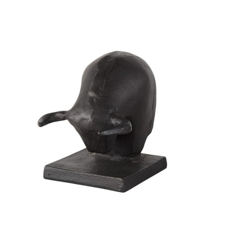 bull bookend metal head