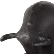 bull bookend metal head close up