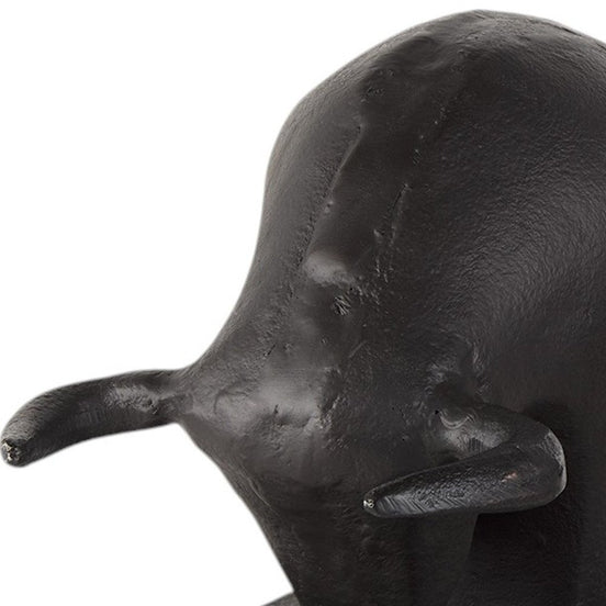 bull bookend metal head close up