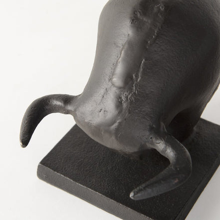 bull bookend metal head from above