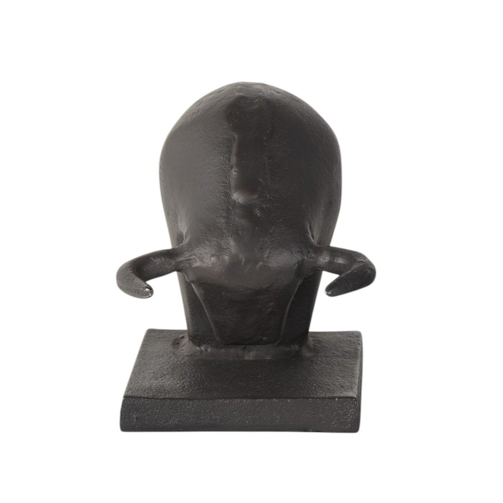 bull bookend metal head from front