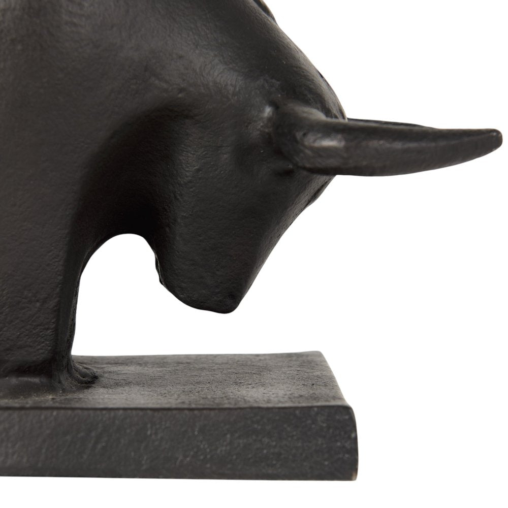 bull bookend metal head from side