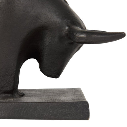 bull bookend metal head from side
