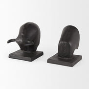 bull bookends from angle