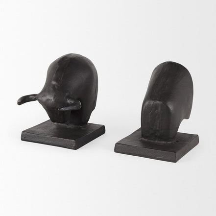 bull bookends from angle