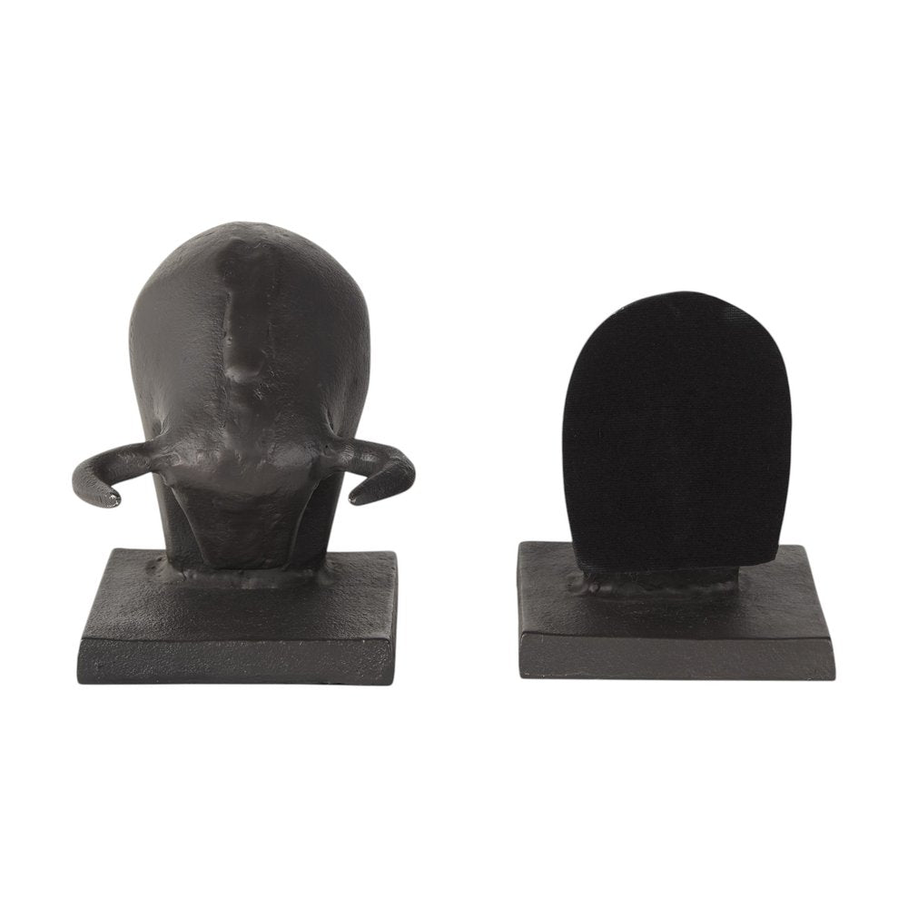 bull bookends metal
