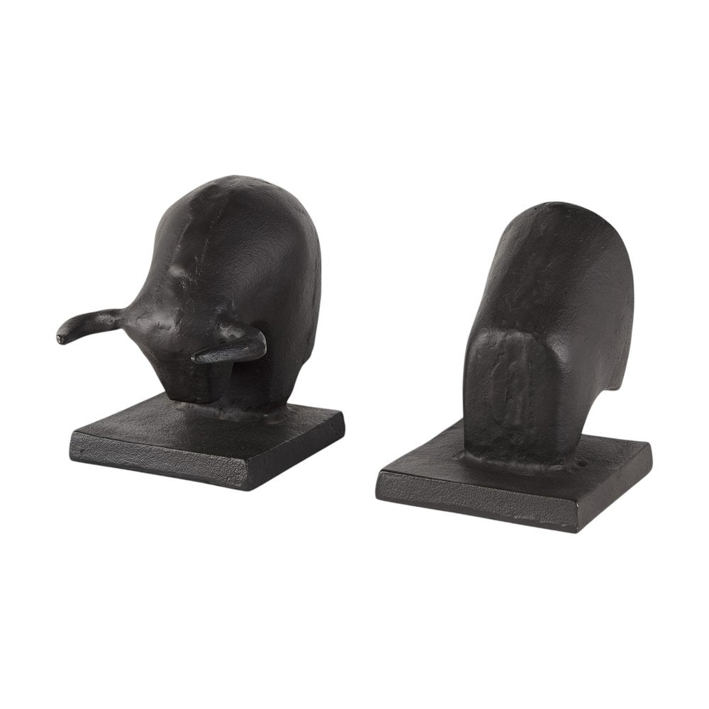 bull bookends metal head and rear