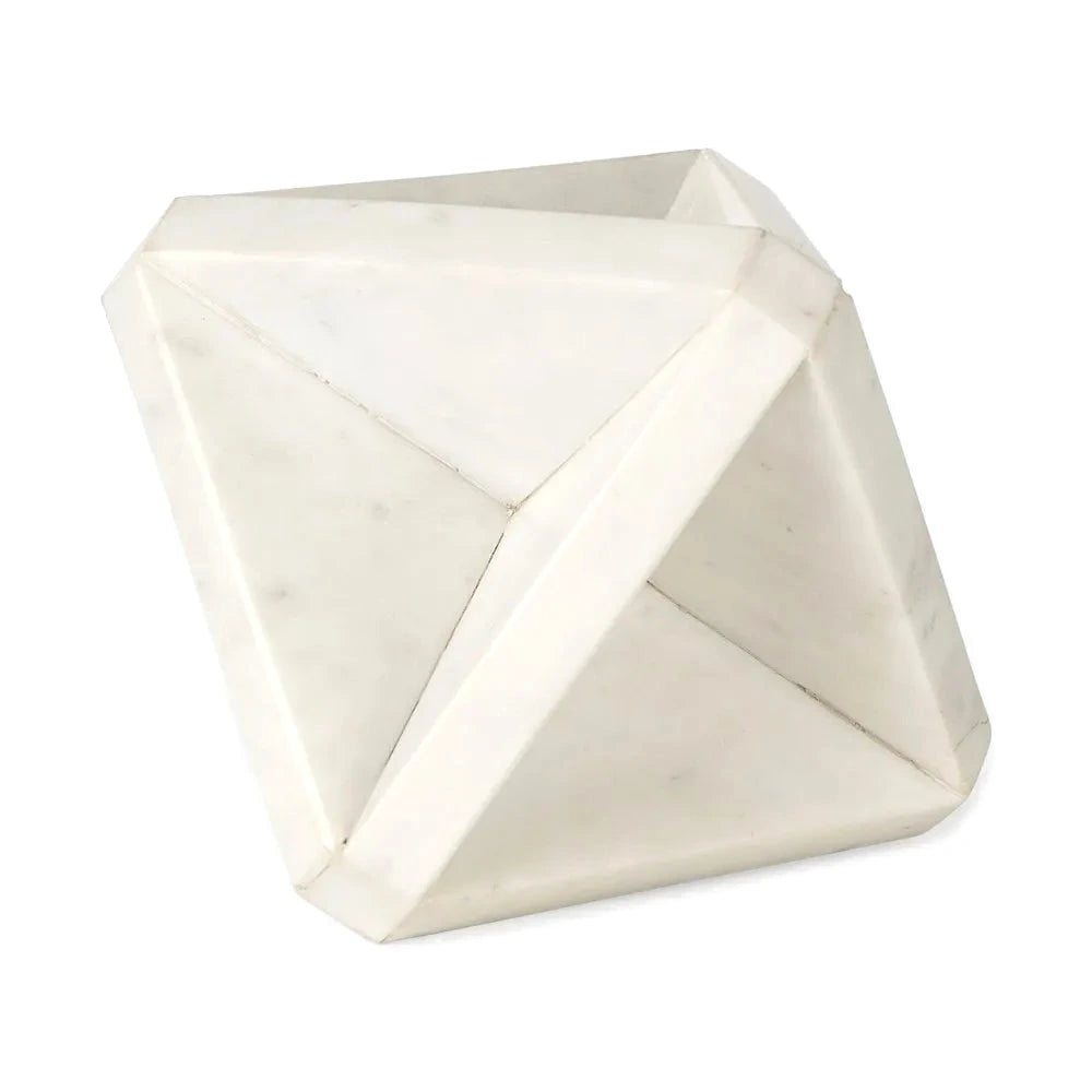 geometric square sculpture from left angle