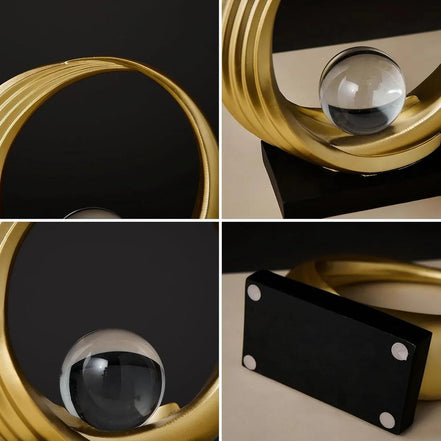 gold sphere sculpture details