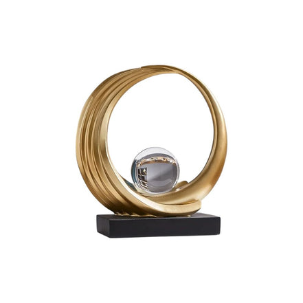 gold sphere sculpture from angle