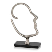 human face sculpture from left side