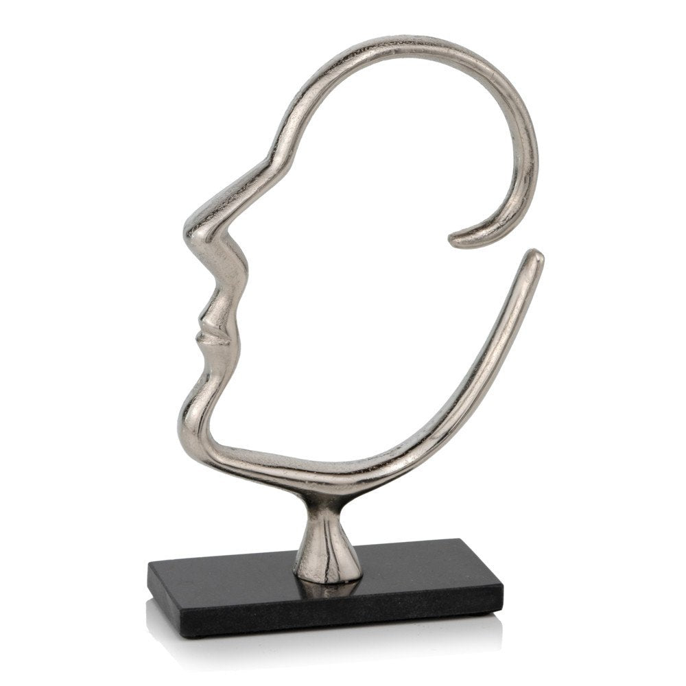 human face sculpture from right  side