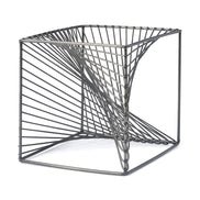 square metal cube from angle
