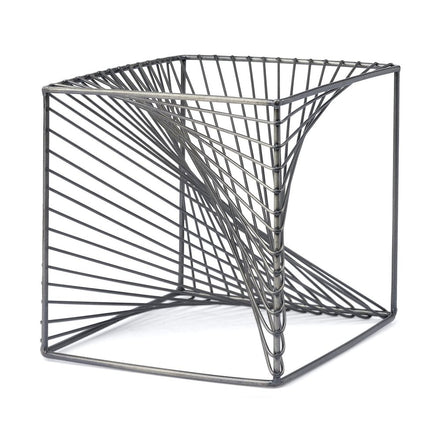 square metal cube from angle