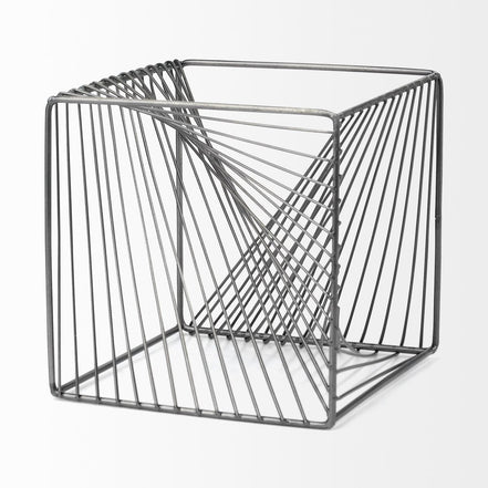 square metal cube from angle 2