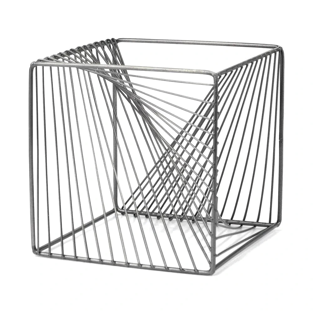 square metal cube from angle 2