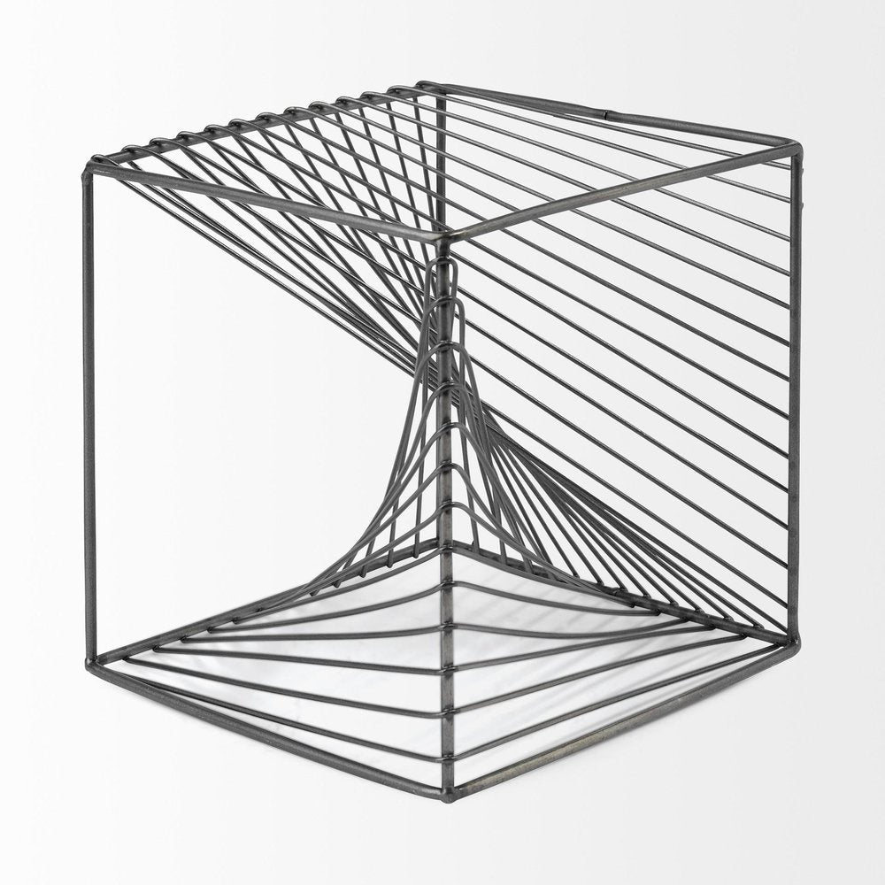 square metal cube from corner