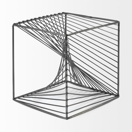 square metal cube from corner