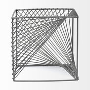 square metal cube from front