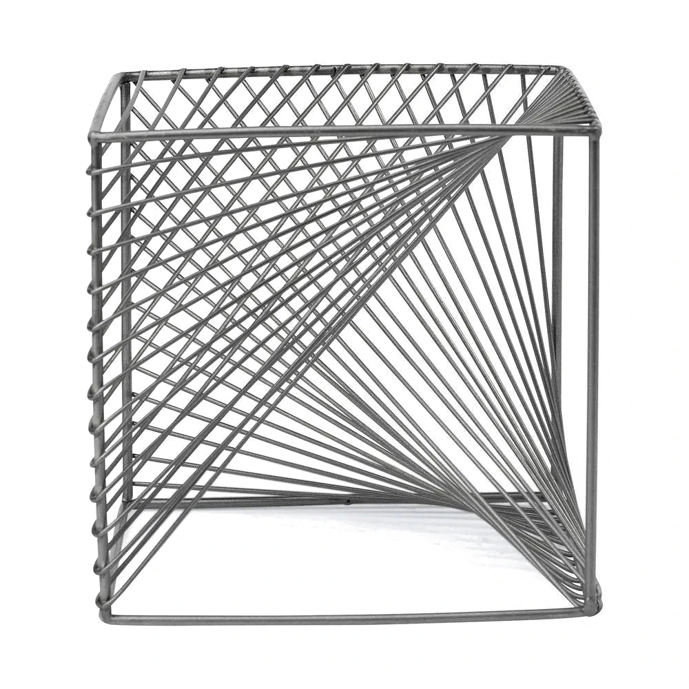 square metal cube from front